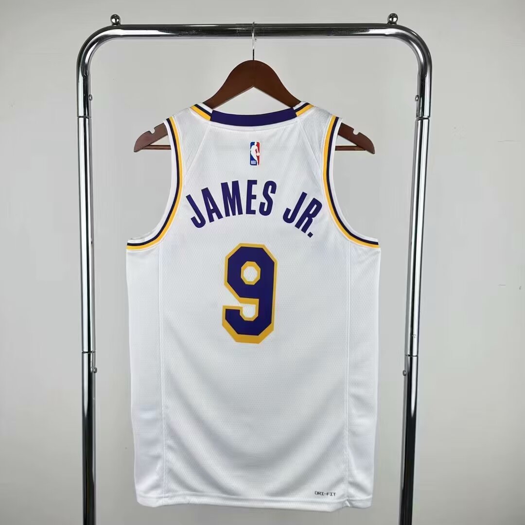 Men Los Angeles Lakers 9 James JR. Stitched white NBA 2024 Jersey